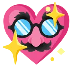 cuore che luccica + faccina travestita