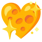 cuore che luccica + fetta di formaggio