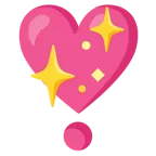 cuore che luccica + punto esclamativo a cuore