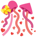 cuore con fiocco + coriandoli