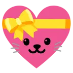 cuore con fiocco + muso di gatto