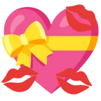 cuore con fiocco + impronta della bocca