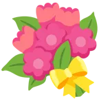 cuore con fiocco + mazzo di fiori