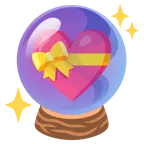 cuore con fiocco + sfera di cristallo