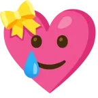cuore con fiocco + faccina sorridente con lacrima