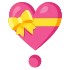 cuore con fiocco + punto esclamativo a cuore