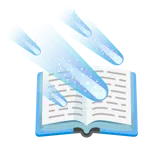 Bücherstapel + Komet