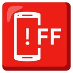 mobile phone off + red exclamation mark