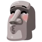 moai + całująca twarz z zamkniętymi oczami