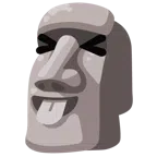 moai + twarz ze zmrużonymi oczami wystawiająca język
