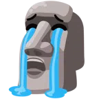 moai + głośno płacząca twarz