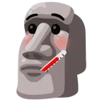 Statue + Gesicht mit Fieberthermometer