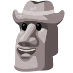 Statue + Gesicht mit Cowboyhut