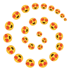 smiling face with heart-eyes + cyclone