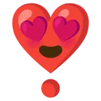 smiling face with heart-eyes + heart exclamation