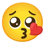 face blowing a kiss + pleading face