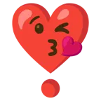 face blowing a kiss + heart exclamation