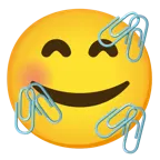 smiling face with hearts + linked paperclips
