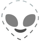 faccina tratteggiata + alieno