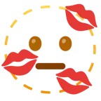faccina tratteggiata + impronta della bocca