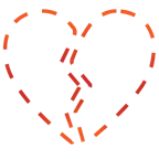 faccina tratteggiata + cuore infranto