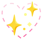 faccina tratteggiata + cuore che luccica
