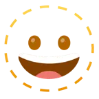 faccina tratteggiata + faccina con un gran sorriso