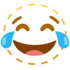 faccina tratteggiata + faccina con lacrime di gioia