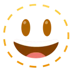 faccina tratteggiata + faccina con sorriso e occhi spalancati