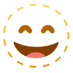 faccina tratteggiata + faccina con sorriso e occhi sorridenti