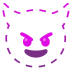 faccina tratteggiata + faccina con sorriso e corna