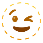 faccina tratteggiata + faccina che fa l’occhiolino
