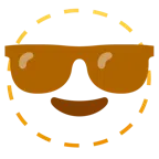 faccina tratteggiata + faccina con sorriso e occhiali da sole