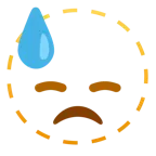 faccina tratteggiata + faccina abbattuta sudata