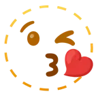 faccina tratteggiata + faccina che manda un bacio