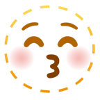 faccina tratteggiata + faccina che bacia con occhi chiusi