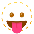faccina tratteggiata + faccina che mostra la lingua