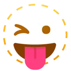 faccina tratteggiata + faccina che fa l’occhiolino e mostra la lingua