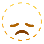 faccina tratteggiata + faccina delusa