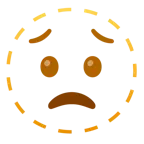 faccina tratteggiata + faccina preoccupata