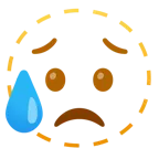 faccina tratteggiata + faccina delusa ma sollevata