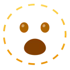 faccina tratteggiata + faccina con bocca aperta
