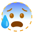 faccina tratteggiata + faccina sudata in ansia