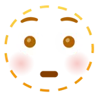 faccina tratteggiata + faccina imbarazzata