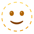 faccina tratteggiata + faccina con sorriso accennato