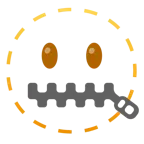 faccina tratteggiata + faccina con bocca con cerniera