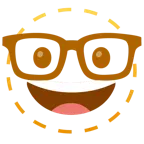 faccina tratteggiata + faccina nerd