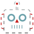 faccina tratteggiata + faccina di robot