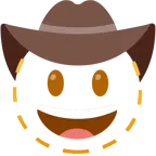 faccina tratteggiata + faccina con cappello da cowboy