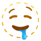 faccina tratteggiata + faccina che sbava